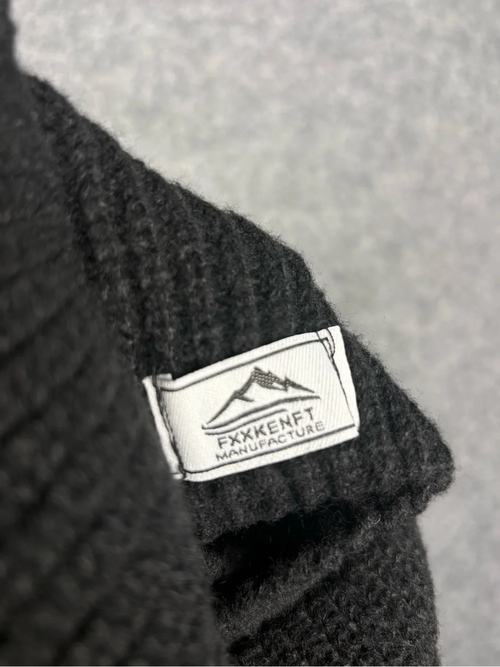 Fxxkenfit Black Ribbed Knit Balaclava Ski Mask Beanie